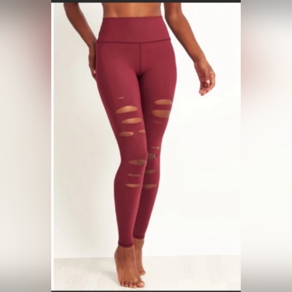 ALO RIPPED WARRIOR LEGGINGS RED VELVET